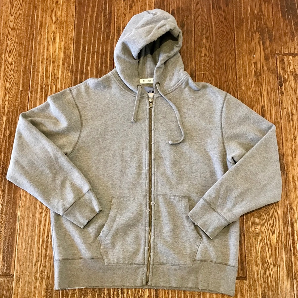 Gap Heavy Grey Full Zip Hoodie Sweatshirt XXL